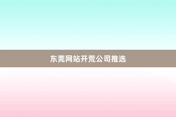 东莞网站开荒公司推选